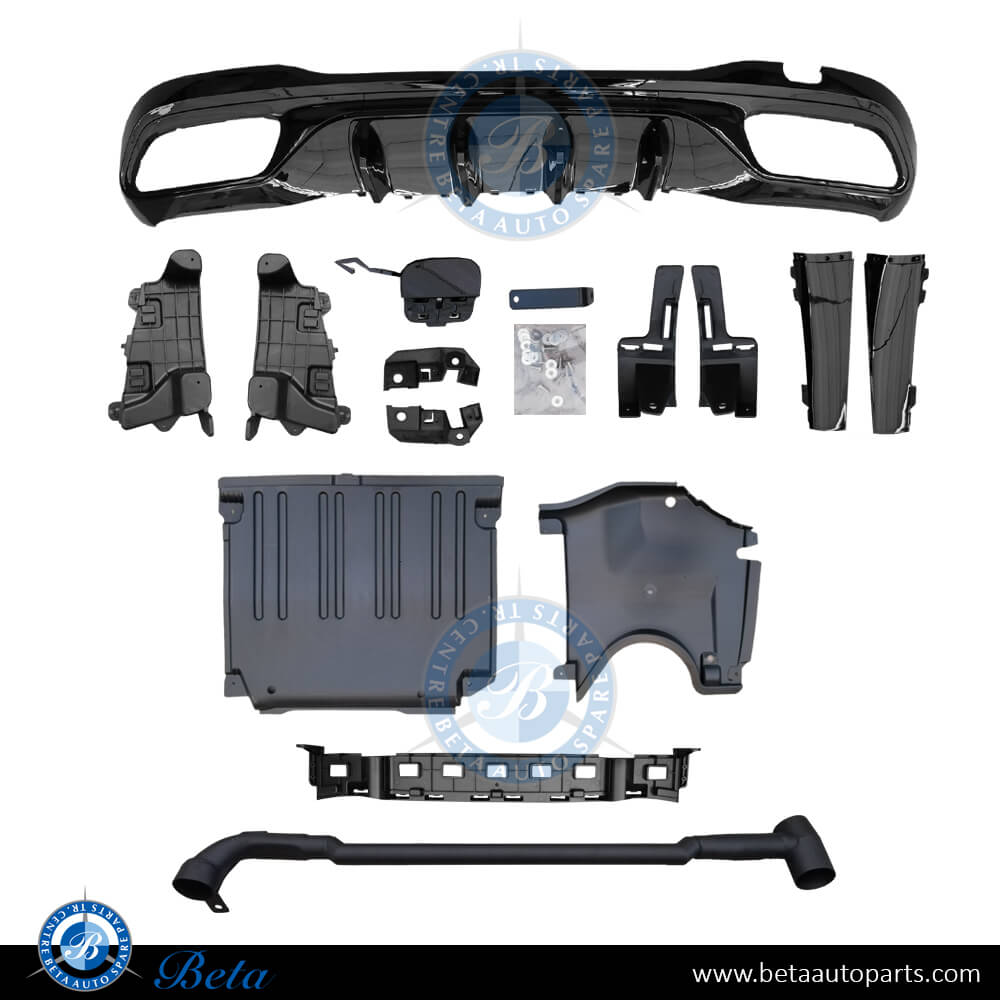 Rear Diffuser assembly AMG C63 Look for Normal AMG for Mercedes C-Class W206 2022-Up models, Part Number 2068854503 Rear Diffuser assembly AMG C63 Look for Normal AMG for Mercedes C-Class W206 2022-Up models, Part Number 2068854503